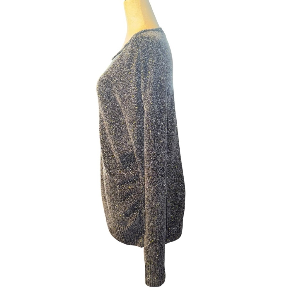 PRANA Cypris Speckled Marled Knit Sweater Gray Chenille Boatneck Tunic Size L - Picture 9 of 15